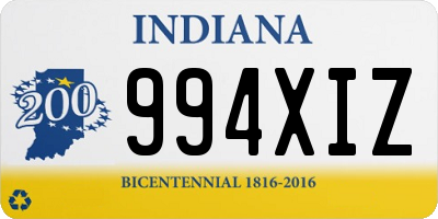 IN license plate 994XIZ