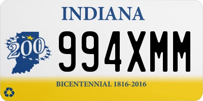 IN license plate 994XMM