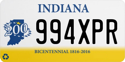 IN license plate 994XPR