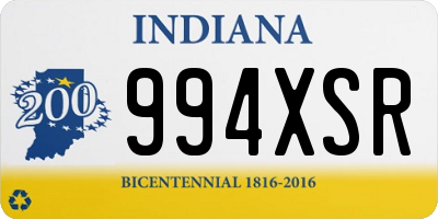 IN license plate 994XSR