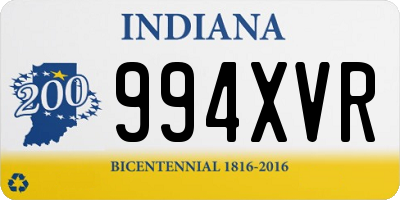 IN license plate 994XVR