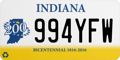 IN license plate 994YFW