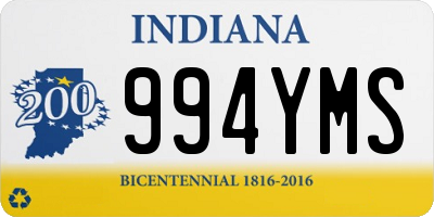 IN license plate 994YMS