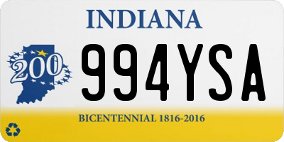 IN license plate 994YSA