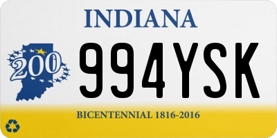 IN license plate 994YSK