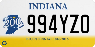 IN license plate 994YZO