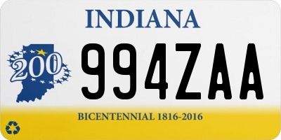 IN license plate 994ZAA