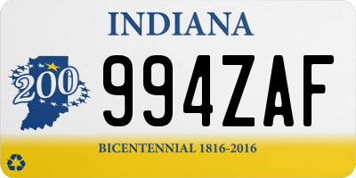 IN license plate 994ZAF