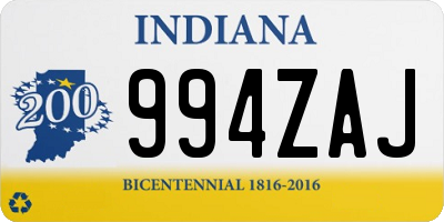 IN license plate 994ZAJ