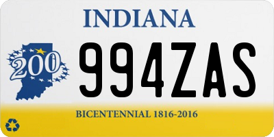 IN license plate 994ZAS