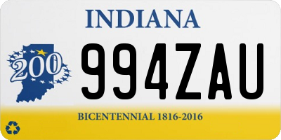 IN license plate 994ZAU