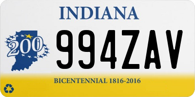 IN license plate 994ZAV