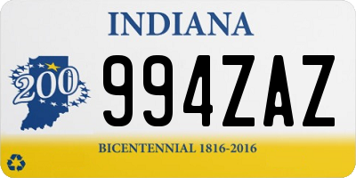 IN license plate 994ZAZ