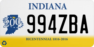 IN license plate 994ZBA