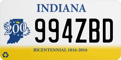 IN license plate 994ZBD