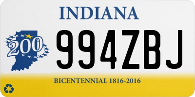 IN license plate 994ZBJ