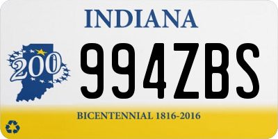 IN license plate 994ZBS