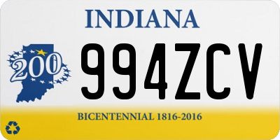 IN license plate 994ZCV