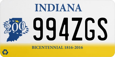 IN license plate 994ZGS