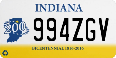 IN license plate 994ZGV