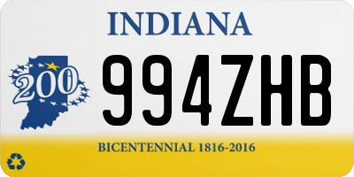 IN license plate 994ZHB