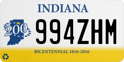 IN license plate 994ZHM