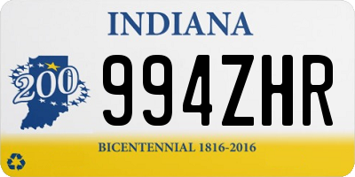 IN license plate 994ZHR