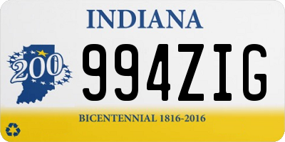 IN license plate 994ZIG