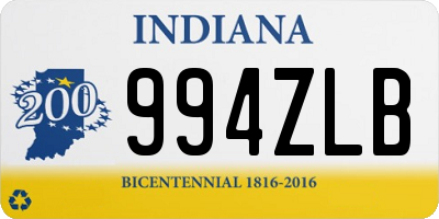 IN license plate 994ZLB