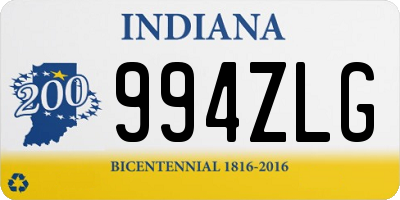 IN license plate 994ZLG