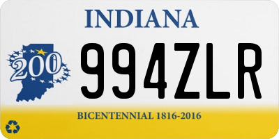 IN license plate 994ZLR