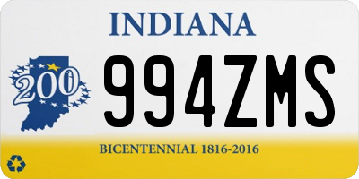 IN license plate 994ZMS