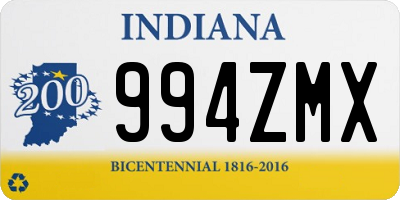 IN license plate 994ZMX