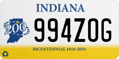 IN license plate 994ZOG