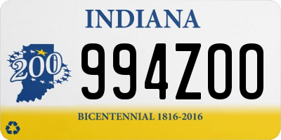 IN license plate 994ZOO