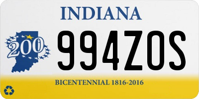 IN license plate 994ZOS