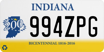 IN license plate 994ZPG