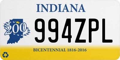 IN license plate 994ZPL