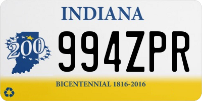 IN license plate 994ZPR