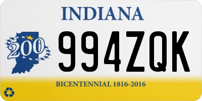 IN license plate 994ZQK