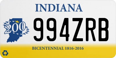 IN license plate 994ZRB