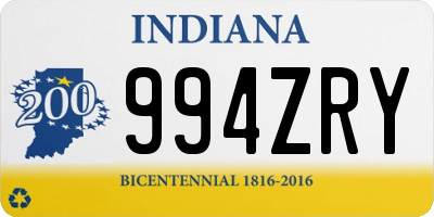 IN license plate 994ZRY