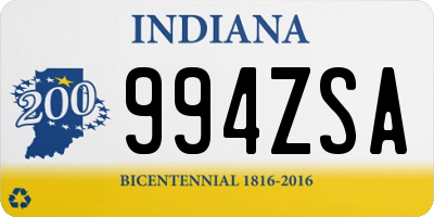 IN license plate 994ZSA