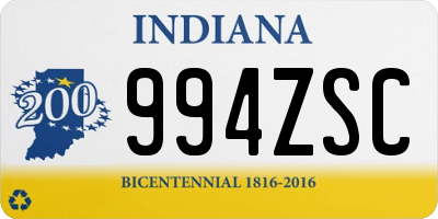 IN license plate 994ZSC