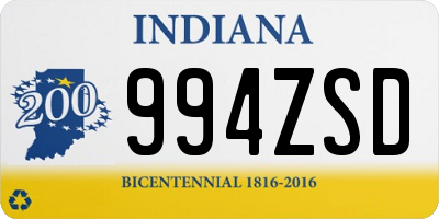 IN license plate 994ZSD