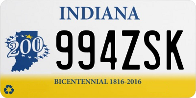 IN license plate 994ZSK