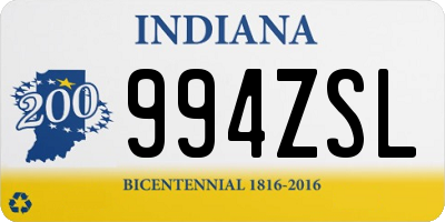 IN license plate 994ZSL