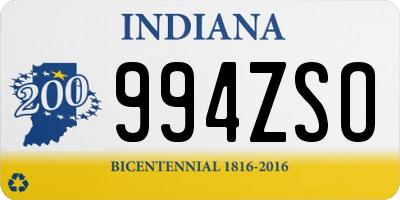 IN license plate 994ZSO