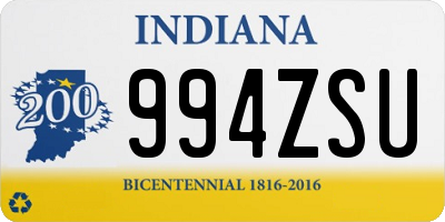 IN license plate 994ZSU