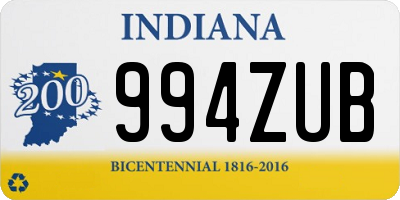 IN license plate 994ZUB